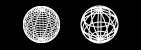 Deux formes abstraites sphériques différentes l'une à côté de l'autre.