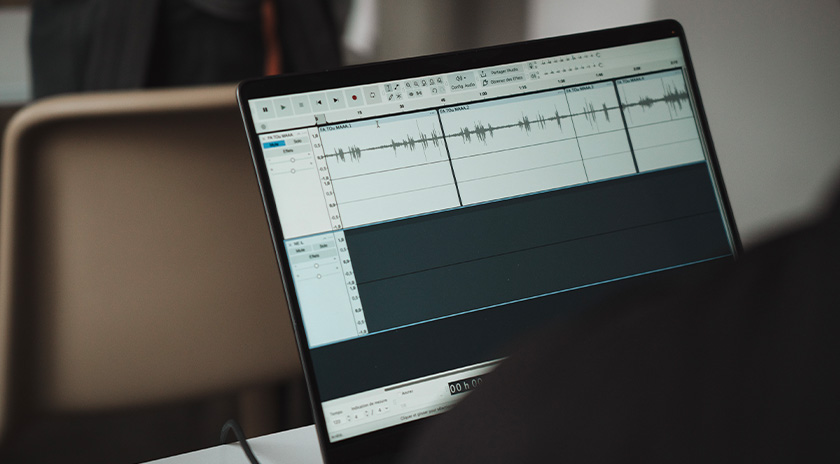 Vue sur un logiciel de traitement de son